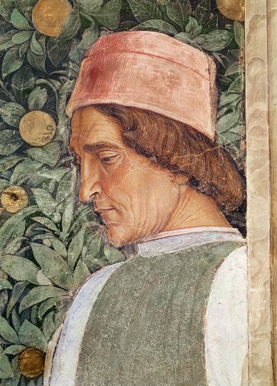 Detail of the head of a groom, from the Camera degli Sposi or Camera Picta by Andrea Mantegna